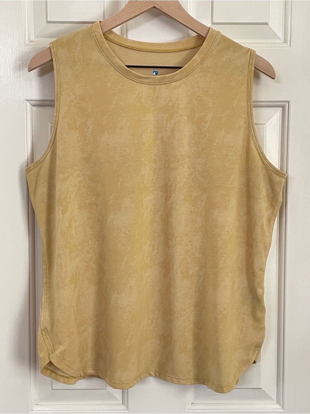 KÜHL Konstance Tank Top Outdoor Hiking UPF 50 Mustard Yellow Acid Wash, XL 8477